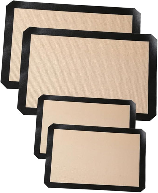 Cabilock 4pcs Silicone Baking Mats Nonstick Oven Liners for Cake Pastry Cookie Baking Easy to Clean for Roasting Meat and More