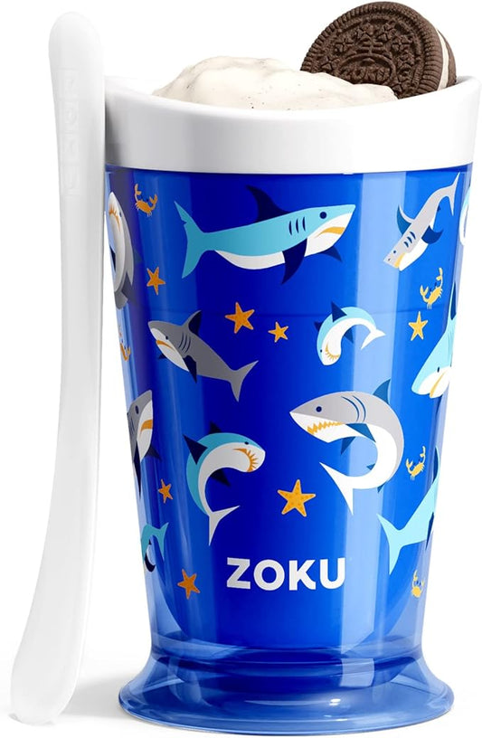 ZOKU Original Slush and Shake Maker, Slushy Cup for Quick Frozen Homemade Single-Serving Slushies, Fruit Smoothies, and Milkshakes in Minutes, BPA-free, Shark