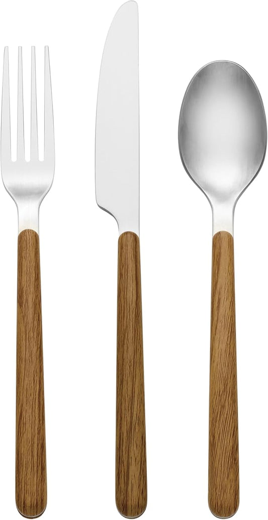 Oneida 898350 24/7 Outdoor Living 12-Piece Flatware Set, Mirror/Faux Wood
