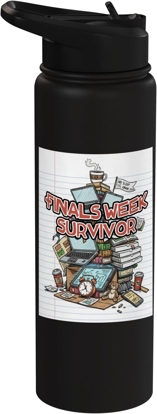 Cafeteria Critic - Student Lunch School Humor Food Chaos Stainless Steel Insulated Water Bottle