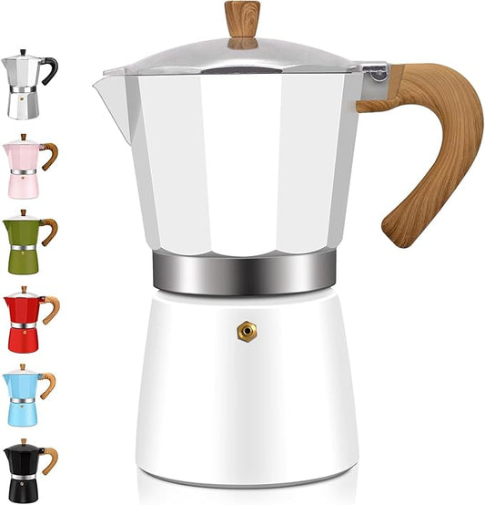 3 Cup Aluminum Espresso Stovetop Moka Pot Express Coffee Maker Percolator Italian Classic Mocha Coffee Machine for Italian and Cuban Cafe Brewing for Home & Camping 150ml 5oz