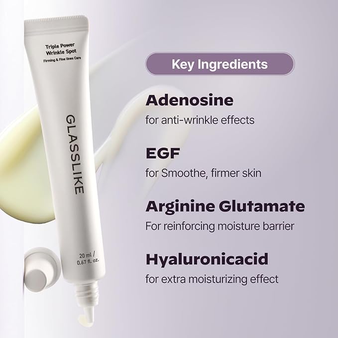 GLASSLIKE Triple Power Wrinkle Spot Ampoule, Hydration Boosting, Firming and Anti-wrinkle, wrinkle wrapping serum - 0.47 fl. oz