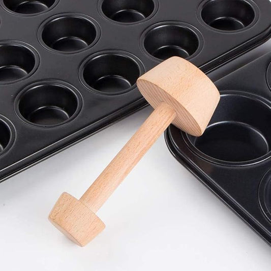 Tart Tamper Pastry Tamper Double Side Wooden Egg Tart Tamper Mold DIY Cake Pastry Pusher for Kitchen Party Baking Tools Tart Tamper, Pie, Tart and Quiche Pans,Tart Pans