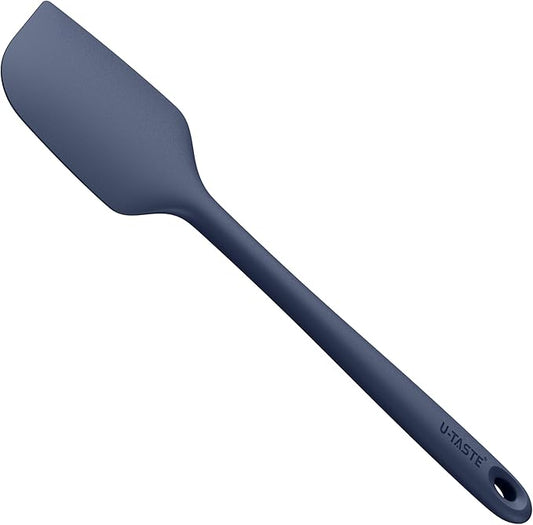 14" Extra Long Silicone Spatula: U-Taste 480ºF Heat Resistant Flexible Baking Mixer Scraper, Large Rubber Mixing Stirring Scraping Seamless Kitchen Turner Utensil for Nonstick Cookware(Midnight Blue)