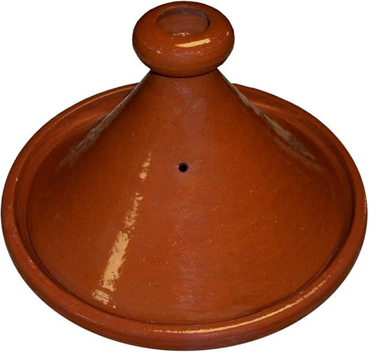 Treasures Of Morocco Moroccan Cooking Tagine, 13.3 Inches Diameter, Glazed Clay, Brown, Round, Handmade, Oven Safe