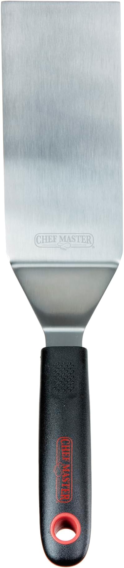 Chef Master 90281 High Heat Square Edge Turner Spatula, 6.3" x 2.9" Blade | Heat Resistant Handle | Slip Resistant Grip | Dishwasher Safe