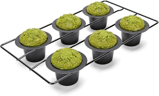6-Cup Popover Pan - Carbon Steel Professional Bakeware, Non Stick for Yorkshire Pudding, Muffins and Popovers