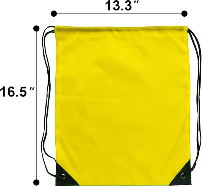 Drawstring Backpack Bulk 42 Pcs String Backpack Drawstring Bags Cinch Bag Sackpack for Men Women Gym (Yellow)