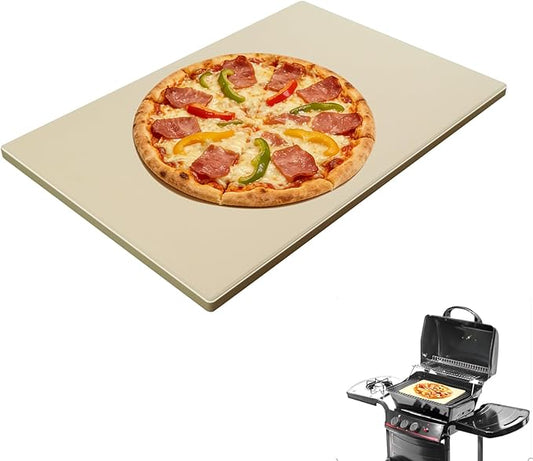 24'' Extra Large Pizza Stone Baking Stone Cordierite Bread Stone for Oven Grill, Cooking Stone for Grill Rectangular, Thermal Shock Resistant, Ideal for Baking Different Sizes of Pizzas or Bread