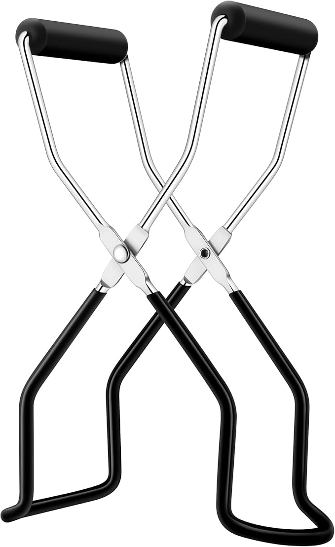 Rainspire Canning Jar Lifter, Canning Tongs Jar Lifter, Canning Tools, Canning Supplies for Home Kitchen, Stainless Steel, Black