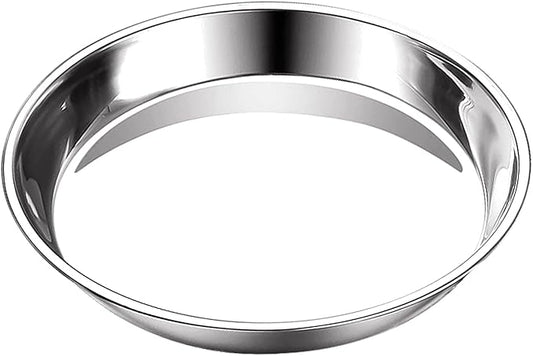 Vankey 12in Deep Dish Drip Pan, Stainless Steel Pizza Pan Fits For Kamado Joe, Roast Pan For Big Size Green Egg & Acorn & Weber Grills & Smokers