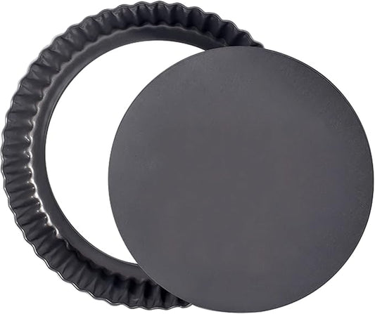 Tart Pan Removable Bottom 9 Inch Tart Pans Round Nonstick Quiche Pan Carbon Steel Quiche Baking Dish with Fluted Edges Fruit Tart Molds for Baking Pie Mold Pizza Chiffon Cake Dessert
