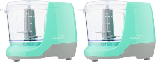 Brentwood MC-109BL Appliances 1.5-Cup Mini Food Chopper (Blue) (Pack of 2)