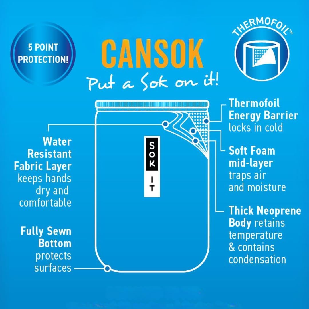 Sok It CanSok Sleeve for Beer & Soda Insulated Neoprene Cover (Tropical Dream, 12oz Can Sleeve)