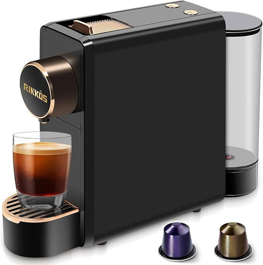 Espresso Machine Compatible with Nespresso Original Capsules, 20 Bar High Pressure Single Serve Coffee Maker, Programmable Mini Pod Coffee Machine with 18oz Tank for Espresso & Lungo - Black