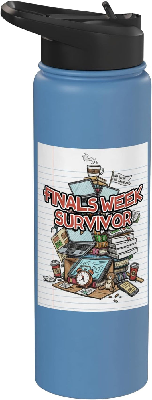Cafeteria Critic - Student Lunch School Humor Food Chaos Stainless Steel Insulated Water Bottle