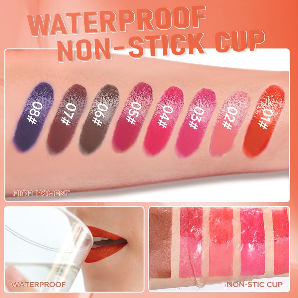 Hot Fuchsia Peel Off Lip Gloss Masque,Lip Stain Peel Off Tattoo-Peel Off Lip Tint and Lip Oil 2-in-1,Long Lasting Waterproof Transfer-proof Lip Mask Lip Gloss Peel Off Lip Liner,for All SkinType03#