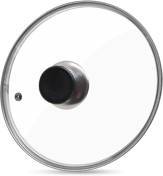 Glass Lid for Frying Pan Tempered Glass Pot Lid with Stainless Steel Rim for 8 Inch Frying Pan Wok Pot Skillet (8 Inch)