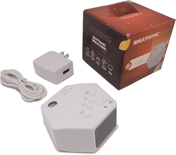 emagine A Breathsync Sleep Light and Sound Machine, Zero Blue Light, Wave Light Projector, Breathing Exercise Machine, Rhythmic Sound Machine, Sleep Aid