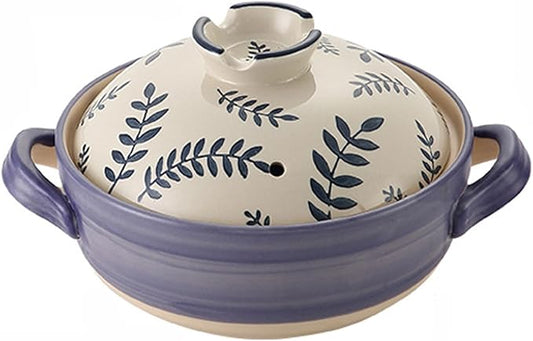 Ceramic Casserole, Japanese Clay Pot Donabe Stone Rice Pot With Lid, Earthen Pot Stockpot Ceramic Casserole Cooker Healthy Cookware Stove Pot Soup Hot Pot(Color:F)