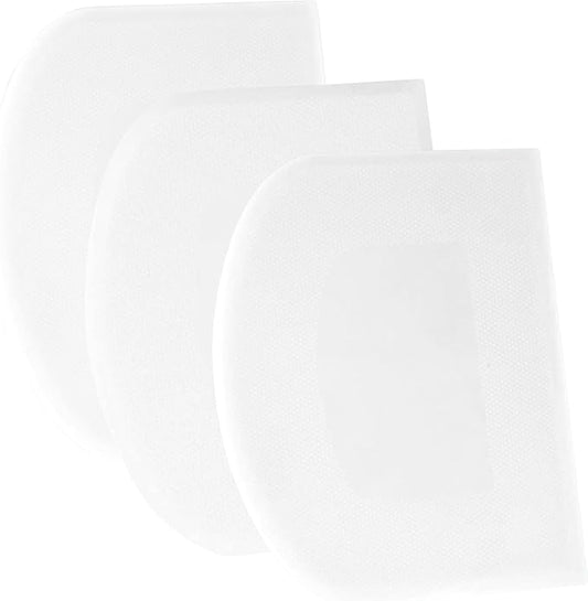 SURDOCA Dough Scraper Bench Scraper - 3P 14.2x8.5" Plastic Flexible Bowl Scraper, Sharp Edge & Angles Cake Scraper. Non-Slip Bakeware Decorating Tools Sculpting & Modeling Tools - Pure White