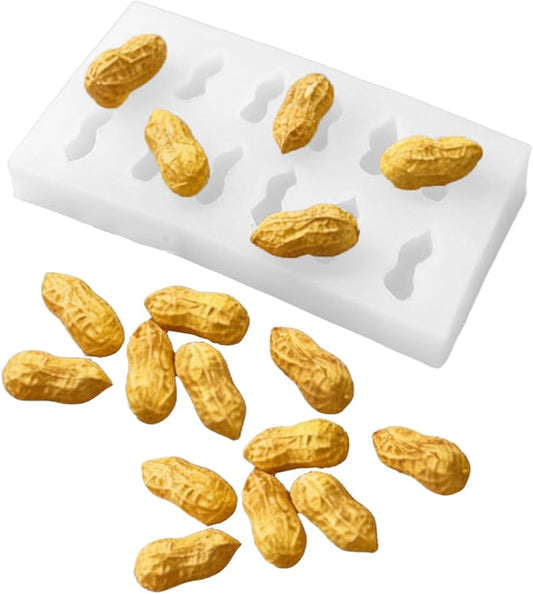 12 Cavity Peanut Silicone Mold – Silicone Fruit Mold for Chocolate, Fondant, Candle, Resin & Cake Decor, 3D DIY Candy Baking Tool for Parties & Gifts (Peanut)