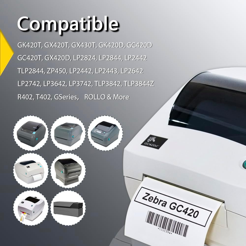 BETCKEY - 3" x 5" Multipurpose & Large Shipping Labels Compatible with Zebra & Rollo Label Printer,Premium Adhesive & Perforated[Light Blue, 6 Rolls, 2100 Labels]