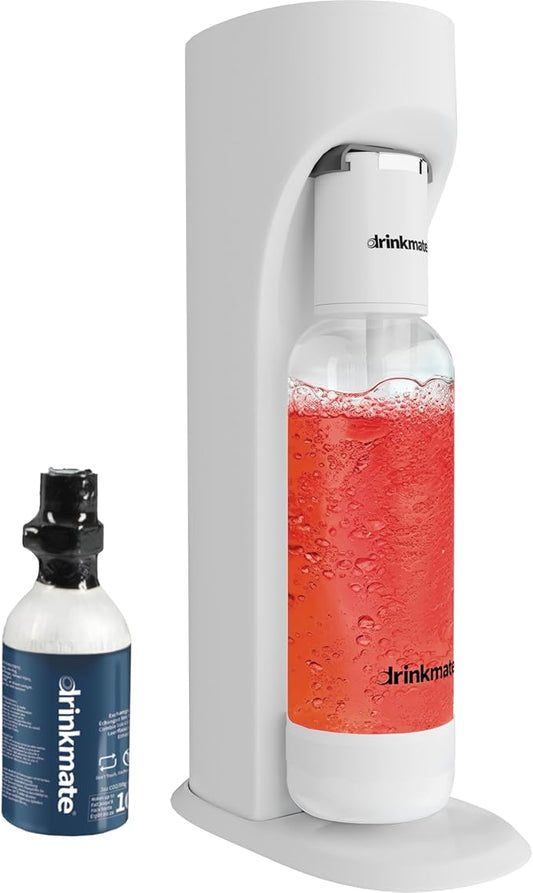 Drinkmate Carbonated Beverage Maker with 3 oz Test Cylinder (White)