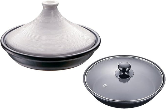 3002 ATZ0401 Ishigaki coup Deere IH tajine pot (avec couvercle en verre) 19cm blanc (Japon import / Le paquet et le manuel sont ?crites en japonais)