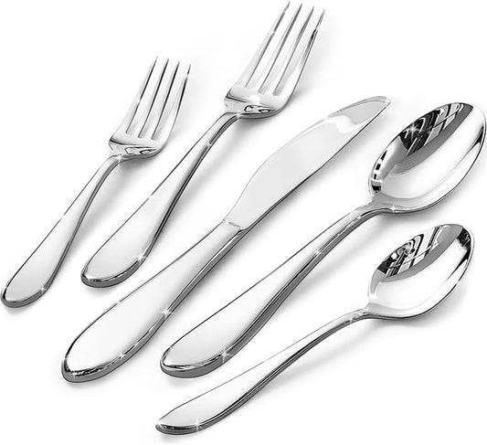 KINGSTONE 20-Piece Silverware Set for 4,18/10 Premium Stainless Steel Flatware Set, for Home, Restaurant, Wedding and Party Use, Mirror-Polished Cutlery Set, Dishwasher Safe