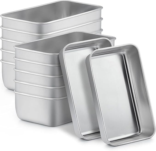 TeamFar Loaf Pans for Baking, 9 x 5 Inch Stainless Steel Loaf Bread Pans Tins for Homemade Bread/Brownies, Healthy & Sturdy, Oven & Dishwasher Safe - Set of 12