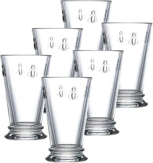 La Rochere Napoleon Bee Old Fashioned Tumbler Set of 6 – La Rochere Bee Glassware Sets – Fancy Glassware Drinking Glasses (11.5 oz)