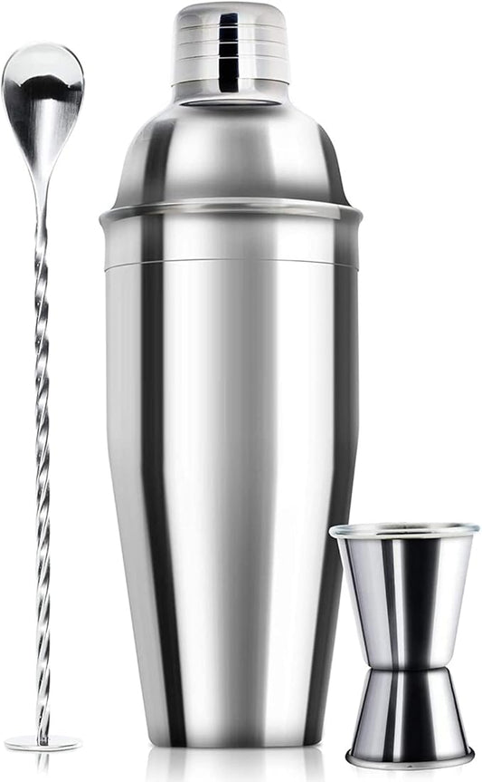 WPHUAW 24oz Cocktail Shaker Bar Set-Professional Margarita Mixer Drink Shaker Professional Stainless Steel Bar Tools Built-in Bartender Strainer for Martini Kit