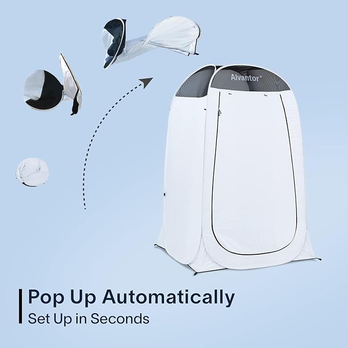 Alvantor Shower Tent Changing Room Outdoor Toilet Privacy Pop Up Camping Dressing Portable Shelter Teflon Coating