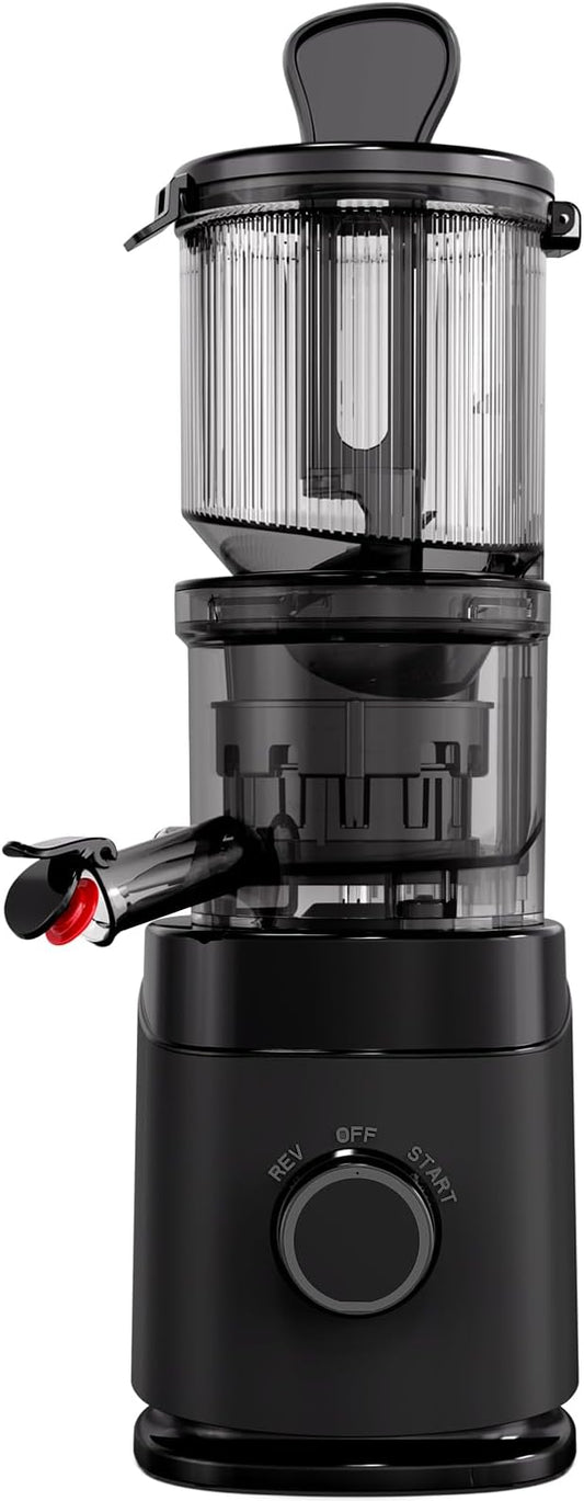 Juicer Machines, Cold Press Juicer with Wide Chute, 150 Watts Slow Masticating Juicers, High Juice Yield for Leafy Greens, Fruits & Vegetables, Easy to Clean