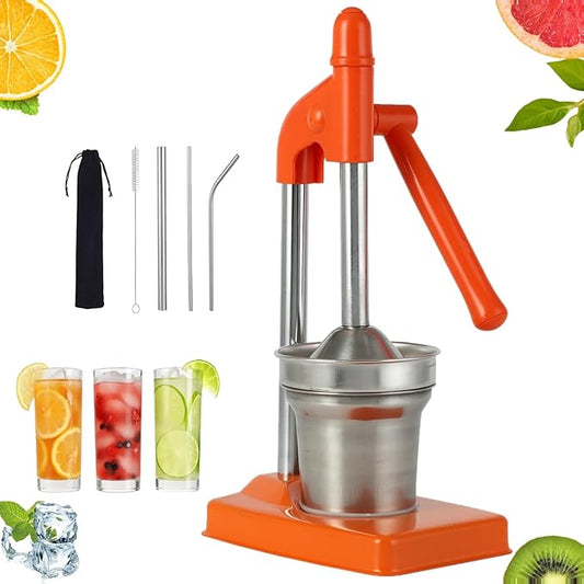 Cast Iron Juicer Hand Press, Heavy Duty Manual Juicer Stainless Steel Lemon Squeezer, for Fresh Orange Juice, Easy-to-Clean for Bar Kitchen