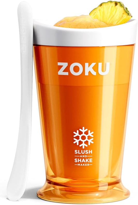 ZOKU Original Slush and Shake Maker, Compact Make and Serve Cup with Freezer Core Creates Single-Serving Smoothies, Slushies and Milkshakes in Minutes, BPA-free, Orange