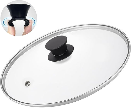 Glass Lids, Replacement Tempered Clear Glass Lids with Steam Vent，Covers For pots, pans and skillets，Available in Small and Large Lid 8, 9.5, 10.25, 11, 12, and 12.5 Inch