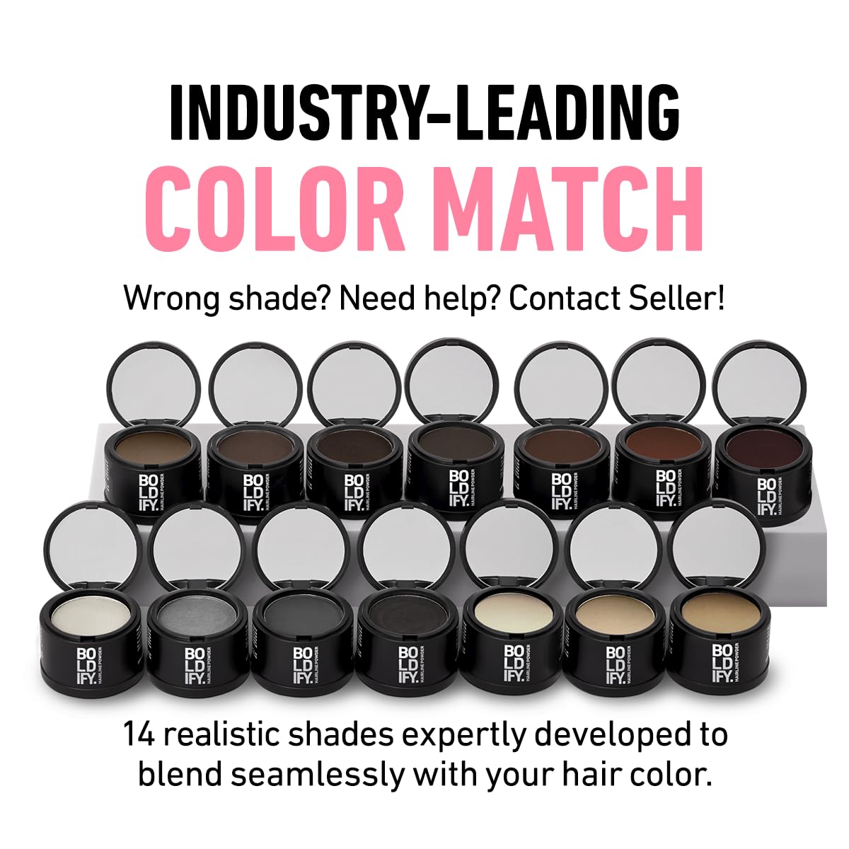 BOLDIFY Hairline Powder - Root Touch Up Hair Color for Gray Coverage - Bald Spot Concealing Hair Powder for Women & Men - 48-Hour Stain-Proof - Auburn