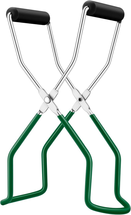 Rainspire Canning Jar Lifter, Canning Tongs Jar Lifter, Canning Tools, Canning Supplies for Home Kitchen, Stainless Steel, Green