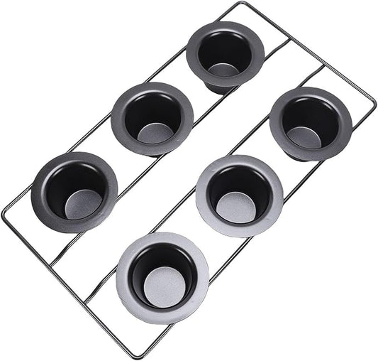 AUNMAS Carbon Steel Popover Pan, 6 Cavity Deep Nonstick Pudding Popover Muffin Cupcake Pan Bakeware for Home Cake Shop Oven Baking