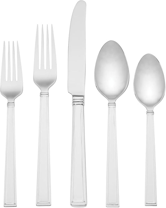 Lenox Bratton 65-Piece Flatware Set, 9.85 LB, Metallic