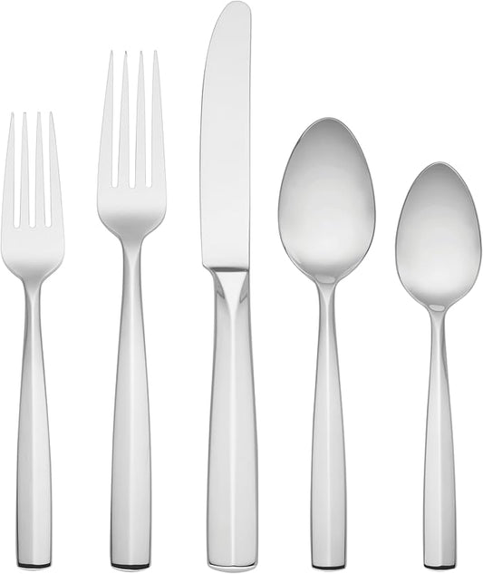 Lenox Lachlan 65-Piece Flatware Set, 10.45 LB, Metallic