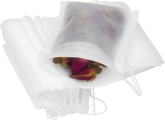 Tea Filter, Tea Bags, Tea Bags for Loose Leaf tea 100PCS 4IN x3.2IN White