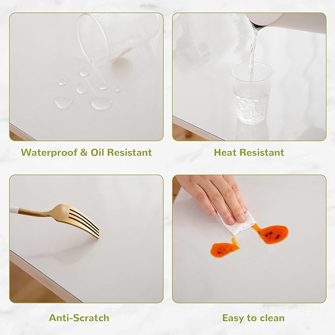 48 x 60 Inch Clear Table Cover Protector, Clear Table Protector for Dining Room Table, 1.5mm Plastic Table Cover, Waterproof Table Pad for Kitchen, Office