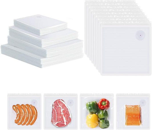 Reusable Vacuum Seal Bags, BPA-Free Food-Grade, Leakproof & Odor-Resistant, Freezer & Microwave Safe, Heavy-Duty Clear Bags for Meat, Seafood, Snacks, Dry Goods, 30 Pack (8.27" x 8.66")