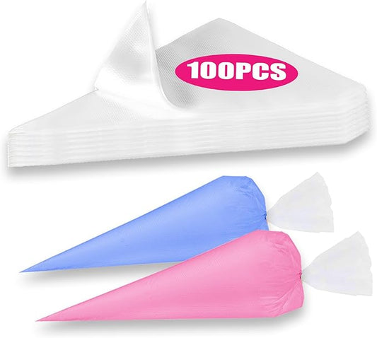 Piping Bags, Pastry Bags 18 Inch 100pcs, Disposable Icing Piping Pastry Bags For Cookie/Cake Decorating Supplies, Anti Burst And Non-Slip Thicken Cake Decorating Bags