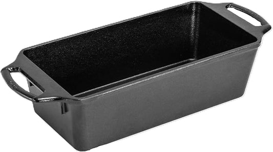 Lodge Seasoned Cast Iron Loaf Pan - Pre-Seasoned Rectangular Cast Iron Bakeware- Even Browning Bread Pan with Easy-Release Finish - PFAS-Free Non-Toxic Cookware - 10 Inches