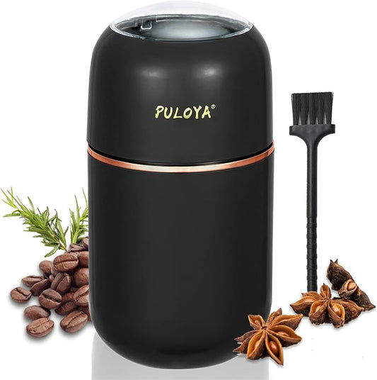 Coffee Grinder Electric for Beans, Spices, Herbs, Grains and Nuts, Stainless Steel Blades, 2.8 oz, Black