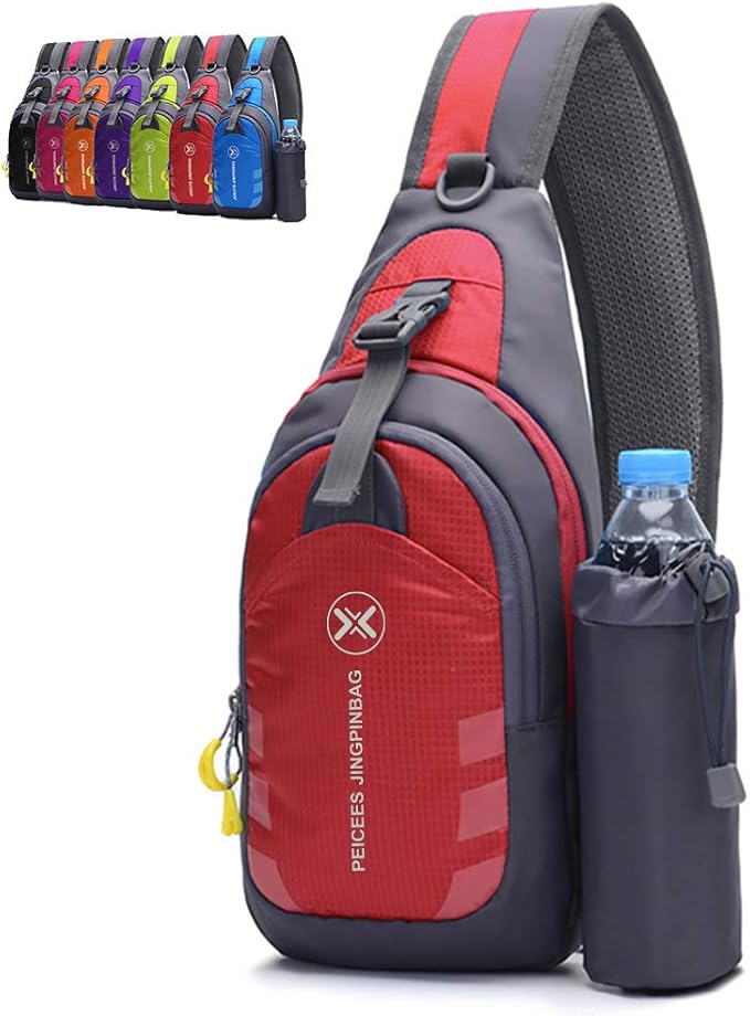 Peicees Chest Crossbody Sling Backpack Bag Travel Bike Gym Daypack for Women Men